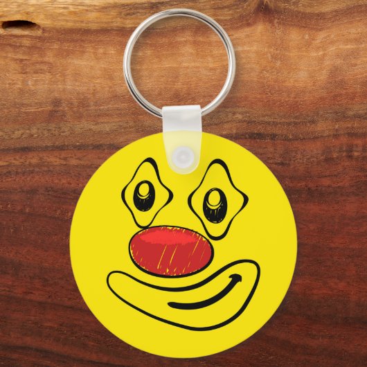 Goofy Clown Yellow Face Schlüsselanhänger (Vorderseite)
