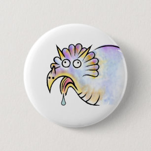 Goofy Dinosaur Triceratops Button