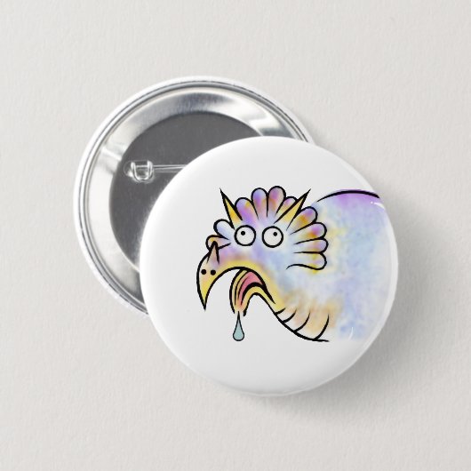 Goofy Dinosaur Triceratops Button (Vorne & Hinten)