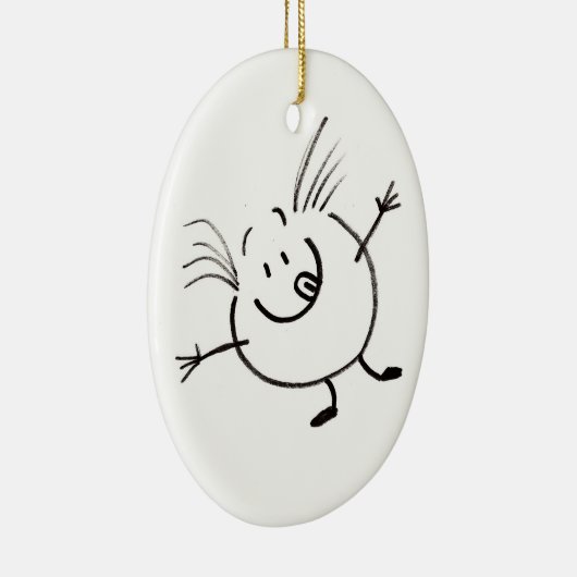 Goofy Doodle Typ Oval Ornament (Rechts)