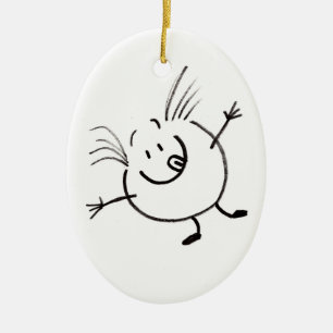 Goofy Doodle Typ Oval Ornament