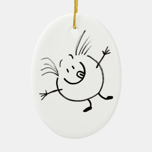 Goofy Doodle Typ Oval Ornament (Vorne)