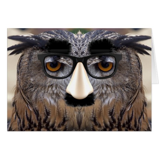 Goofy Eagle Owl mit Brille (Vorderseite (Horizontal))