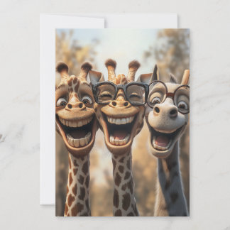 Goofy Giraffen in Brillen Karte