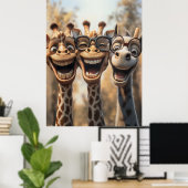 Goofy Giraffen in Brillen Poster (Heimbüro)
