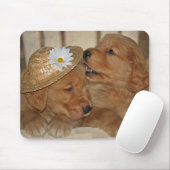 Goofy Golden Retriever Welpen Mousepad (Mit Mouse)