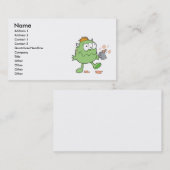 goofy green betrunken Monster Süsse Visitenkarte (Vorne/Hinten)