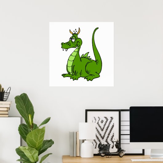 Goofy Green Dragon Poster (Heimbüro)
