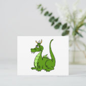 Goofy Green Dragon Postkarte (Stehend Vorderseite)