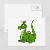 Goofy Green Dragon Postkarte (Vorne/Hinten)
