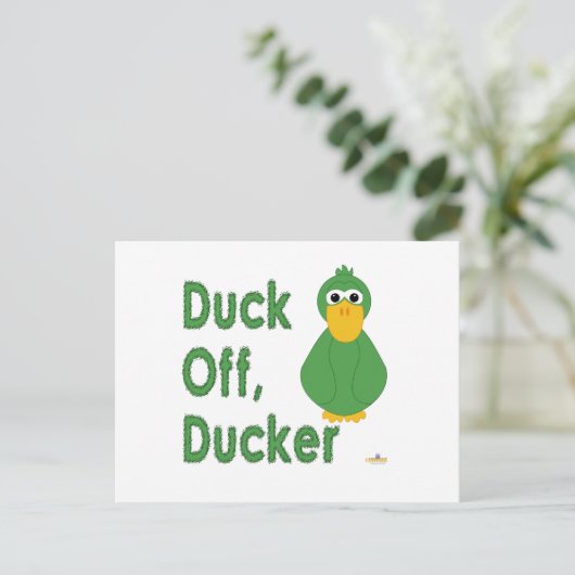 Goofy Green Duck Off, Ducker Postkarte (Stehend Vorderseite)