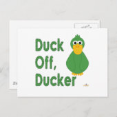 Goofy Green Duck Off, Ducker Postkarte (Vorne/Hinten)