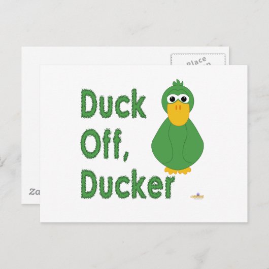 Goofy Green Duck Off, Ducker Postkarte (Vorne/Hinten)