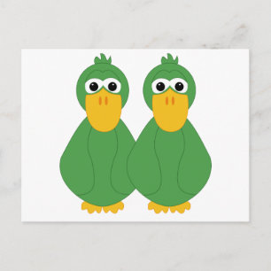 Goofy Green Ducks Postkarte