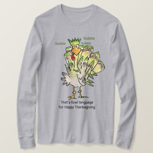 Goofy Green Turkey Gobble T Shirt (Design vorne)