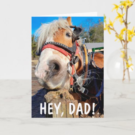 Goofy Horse Funny Vatertag Karte (Gelbe Blume)