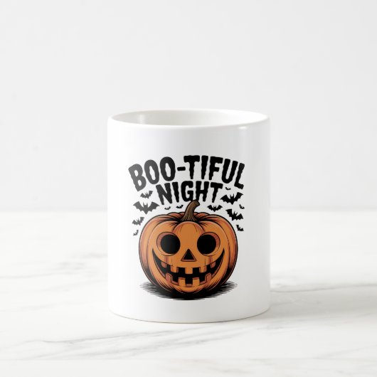Goofy Jack-O’ Lantern Pumpkin Face Art Kaffeetasse (Mittel)