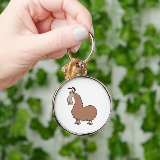 Goofy-Lama-Cartoon Schlüsselanhänger (Hand)