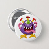 Goofy Lila Monster Button (Vorne & Hinten)