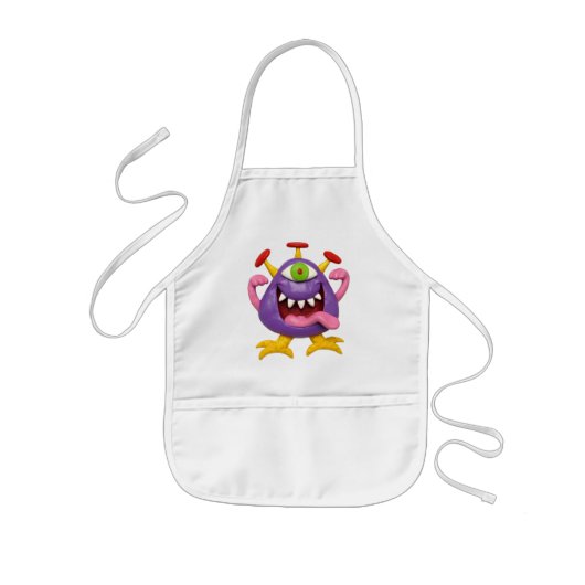 Goofy lila Monster Kinderschürze (Vorne)