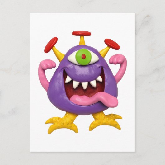 Goofy Lila Monster Postkarte (Vorderseite)