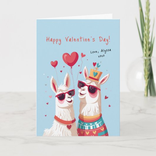 Goofy Llama Pun Couple Funny Valentine's Day Card Karte (Vorderseite)