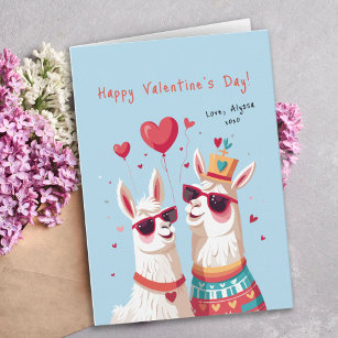 Goofy Llama Pun Couple Funny Valentine's Day Card Karte
