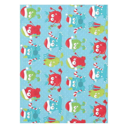 Goofy Monsters auf Blue Holiday Tableclout Tischdecke (Vorderseite)