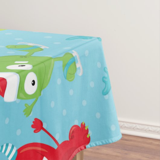 Goofy Monsters auf Blue Holiday Tableclout Tischdecke (Beispiel)