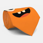Goofy Orange Face - Funny Cartoon Design Krawatte (Gerollt)