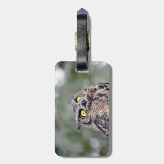 Goofy Owl Gepäckmarke Gepäckanhänger (Rückseite vertikal)