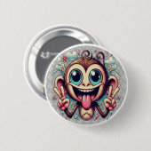 Goofy Peace Monkey Button (Vorne & Hinten)