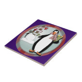 Goofy Penguins Tile Trivet Fliese (Seite)
