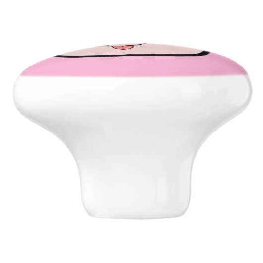 Goofy Pig lächelnd Thunder_Cove Keramikknauf (Seitenansicht)