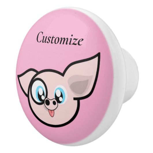 Goofy Pig lächelnd Thunder_Cove Keramikknauf (Rechts)