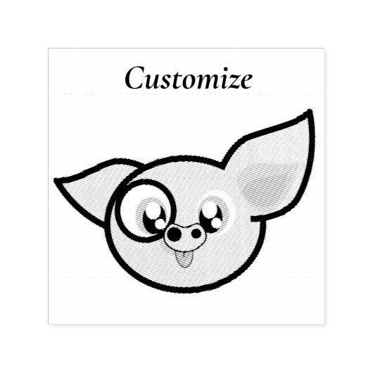 Goofy Pig lächelnd Thunder_Cove Permastempel (Design)