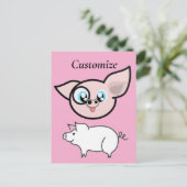 Goofy Pig lächelnd Thunder_Cove Postkarte (Stehend Vorderseite)