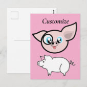 Goofy Pig lächelnd Thunder_Cove Postkarte (Vorne/Hinten)