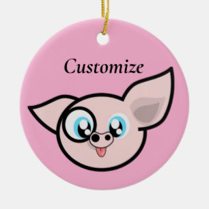 Goofy Pig Smiling Thunder_Cove Keramik Ornament