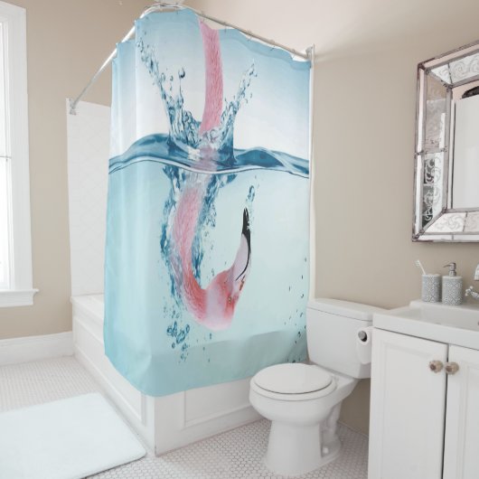 Goofy Pink Flamingo Duschvorhang (Beispiel)