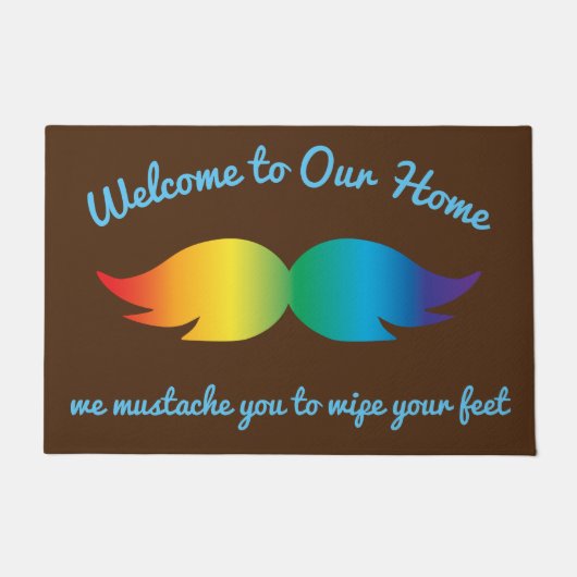 Goofy Rainbow Mustache Fußmatte (Vorderseite)