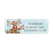 Goofy Reindeer Christmas Lights Return Address (Vorne)