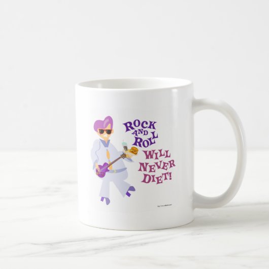 Goofy Rock and Roll wird nie Diät Cartoon Kaffeetasse (Rechts)