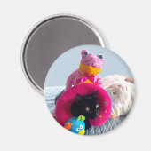 Goofy, schwarze Katze, die sich in ausgestopften S Magnet (Vorderseite/Rückseite)