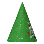 Goofy Skeleton Holding Ornamente Weihnachtsmannmüt Partyhütchen (Links)