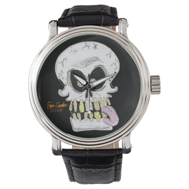 goofy skull skeleton face armbanduhr (Vorderseite)