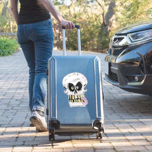 goofy skull skeleton face aufkleber (Koffer Insitu)