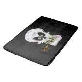 goofy skull skeleton face badematte (Schrägansicht)