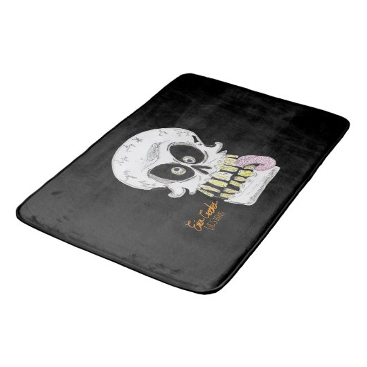 goofy skull skeleton face badematte (Schrägansicht)