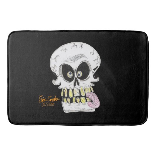 goofy skull skeleton face badematte (Vorderseite)